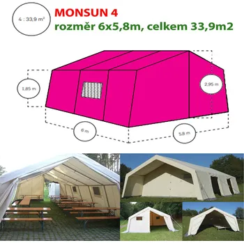 Stan Monsun 4, velkoprostorový stan/hangár - 6x5,8m TEL30045K