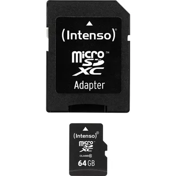 Paměťová karta Intenso microSDXC 64 GB + adaptér (3413490)