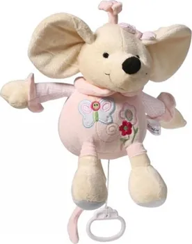 Hračka pro nejmenší Baby Ono Myška růžová s hracím strojkem 31 cm
