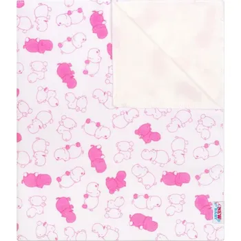 Přebalovací podložka Nepromokavá flanelová podložka New Baby hrošík růžový