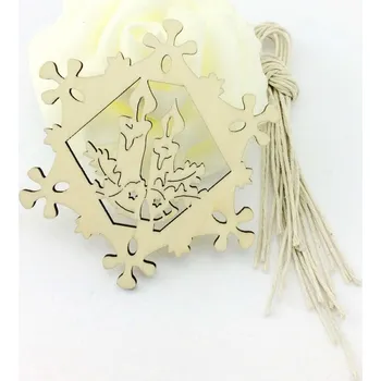 Vánoční ozdoba AWGifts Dřevěná ozdoba vločka-svícen