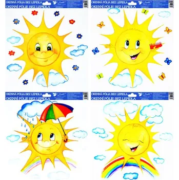 Okenní dekorace Anděl okenní fólie 948 ručně malovaná sluníčka 33,5x30 cm