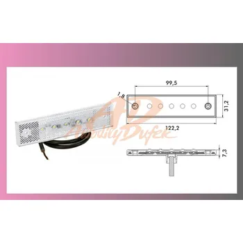 Přídavný světlomet světlo obrys.LED bílé 12/24V- PRO-SUPER-FLAT+kabel 0,5m/5-ledek//