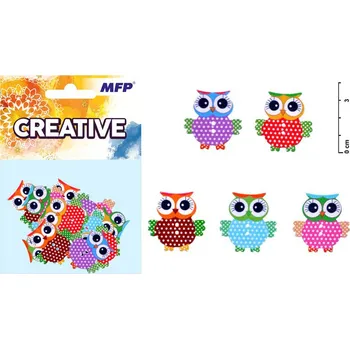 Velikonoční dekorace MFP sova 3,5cm/12ks dřevěná 1041736