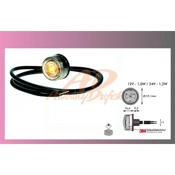 Přídavný světlomet LED-PRO-PENNY,oranžové 12/24V+kabel 0.5m