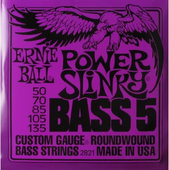 Strunný nástroj Ernie Ball Ernie Ball EB 2821 struny na 5 baskytaru Power Slinky Bass 50-135