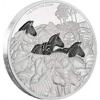 VELKÁ MIGRACE ZEBRA coin The Great Migrations Zebra - 1 oz stříbrná mince