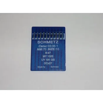 Příslušenství k šicímu stroji Schmetz jehly pro průmyslové stroje typ B-27 , síla 70, 10ks