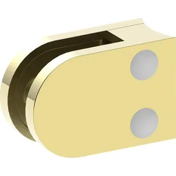 Zábradlí Feldmann 1633-ME - titanový držák skla na trubku pr. 33,7 mm - model 16, mosazný povrch