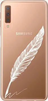 Pouzdro na mobilní telefon iSaprio Writing By Feather white Samsung Galaxy A7 (2018)