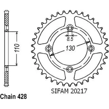 Řetězová sada pro motocykl Sifam Rozeta pro Honda 20217CZ49