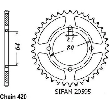 Řetězová sada pro motocykl Sifam Rozeta pro Yamaha 20595CZ35