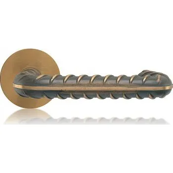 Dveřní kování M&T Dveřní klika Rocksor U, Ms-K mosaz natur, madlo/klika R