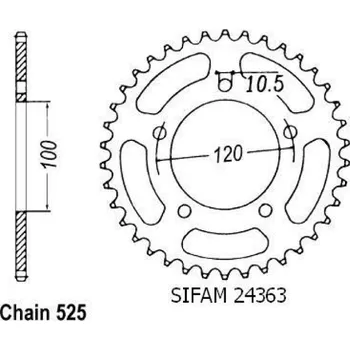 Řetězová sada pro motocykl Sifam Rozeta pro Aprilia 24363CZ46