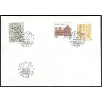 Poštovní známka Švédská pošta (1982) FDC 1193 - 1195 - Švédsko - 100 let muzeum kulturní historie, Lund; 100. narozeniny Elina Wägnera