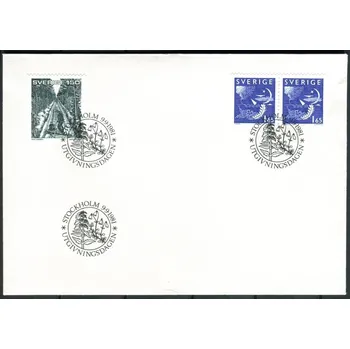 Poštovní známka Švédská pošta (1981) FDC 1158 - 1159 - Švédsko - Noc a den; Umění