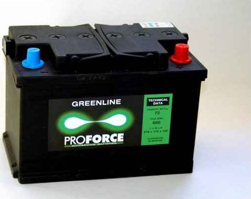 Autobaterie Proforce Greenline 72Ah 680A - 3 roky záruka