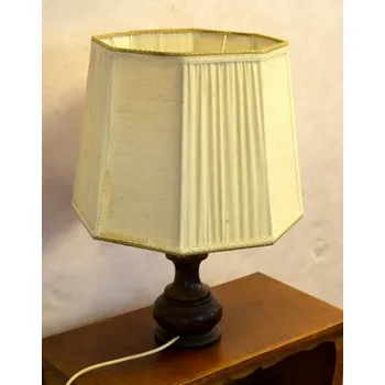 Stojací lampa Dřevěná rustikální lampa bílá 62cm