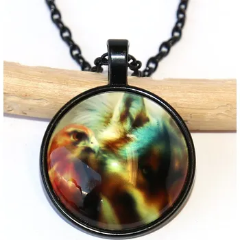 Řetízek Řetízek Fashion Jewerly - Amulet Vlk a dravec, Moudré přátelství, Divoký život 2551