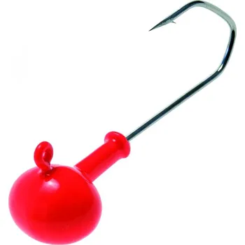 Umělá nástraha ICE Fish jigové hlavy na moře Rugby bal - fluo červená hmotnost: 30 g - háček 6/0