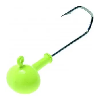 Nástraha ICE Fish jigové hlavy na moře Rugby bal - fluo žlutá hmotnost: 16 g - háček 2/0