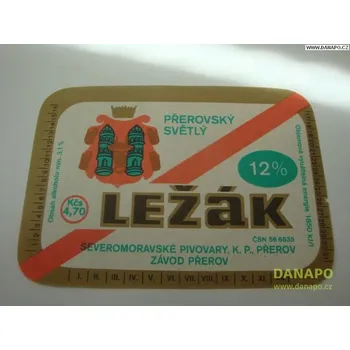 Pivo DANAPO PIVNÍ ETIKETA - Přerovský světlý ležák 12pr.