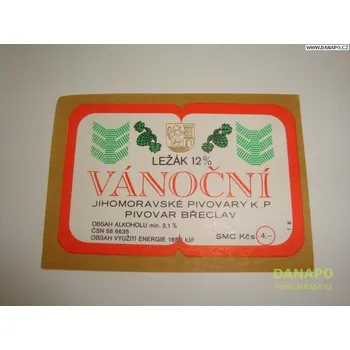 Pivo DANAPO PIVNÍ ETIKETA Vánoční 12pr. ležák - Pivovar Břeclav