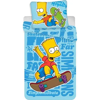 Povlečení Jerry Fabrics Bart Simpson Blue 02 140 x 200, 70 x 90 cm