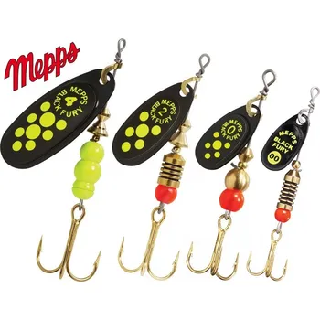 Nástraha MEPPS rotační třpytka Black Fury Chartreuse Dot velikost: 0/2,5 g