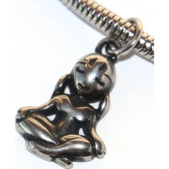 Přívěsek Korálek nerezový Fashion Jewerly - Přívěsek Meditující dívka, Vnitřní klid a mír, Meditace, Love Yoga. Lotosový posed 2580