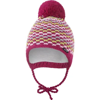 Pokrývka hlavy Little Angel čepice pletená zavazovací vlnky růžová