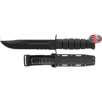 Pracovní nůž Ka-Bar Black Fighting, pevný nůž s pouzdrem, kombinované ostří KB1214