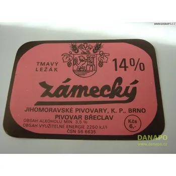 Pivo DANAPO PIVNÍ ETIKETA - Zámecký tmavý ležák 14pr.