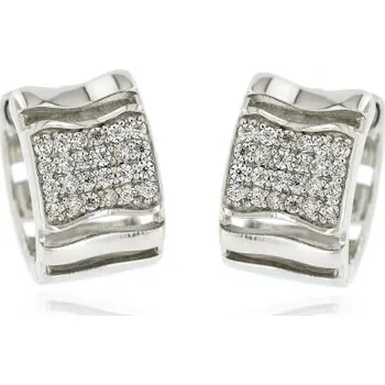 Náušnice Zlatnictví U Kostela Stříbrné náušnice kroužky se zirkony AE10415 300325051