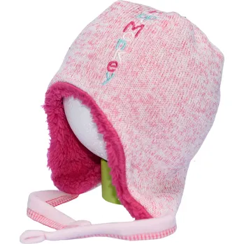 Čepice světle růžová svetrovinová podšitá ušanka