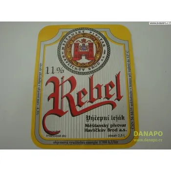 Pivo DANAPO PIVNÍ ETIKETA - Rebel - 11pr. Výčepní ležák