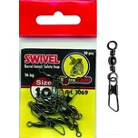 Extra Carp Barrel Swivel Safety Snap obratlíky s karabinkou - 10 ks velikost: 12/12 kg