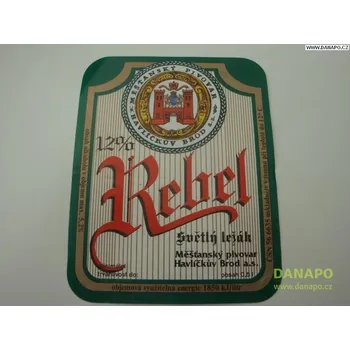 Pivo DANAPO PIVNÍ ETIKETA - Rebel - 12pr. světlý ležák