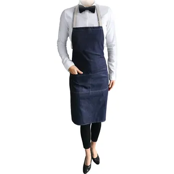 Kuchyňská zástěra Vondrak & Company | Kuchařská zástěra s laclem - riflová 280g