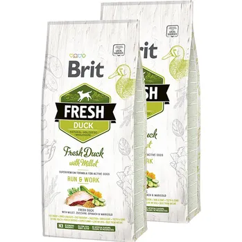 Brit Dog Fresh Duck & Millet Active Run & Work, 2 x 12 kg