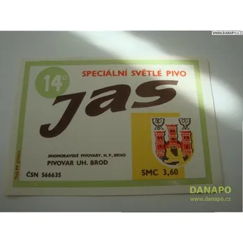 Pivo DANAPO PIVNÍ ETIKETA - Jas - 14° speciální světlé pivo