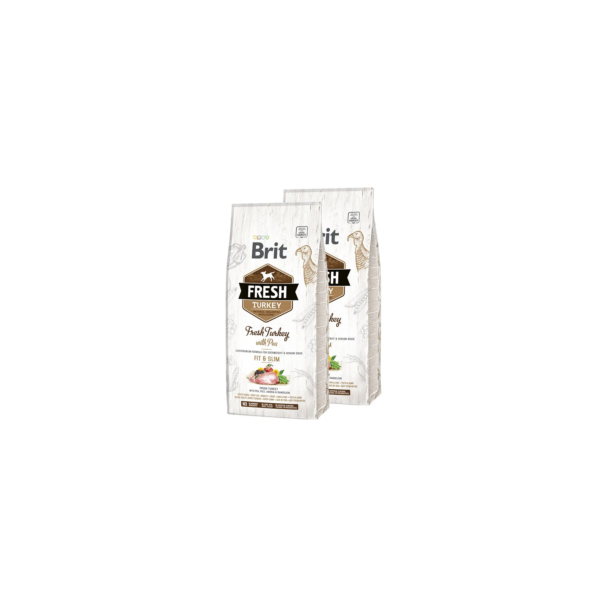 Fotografie 1 - Krmivo pro psa Brit Dog Fresh Senior Light Fit & Slim Turkey/Pea 2 x 12 kg
