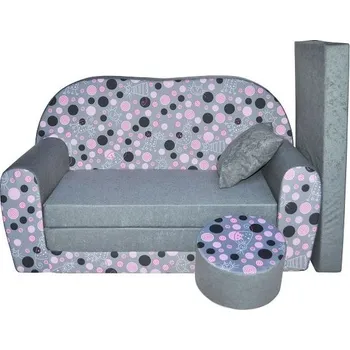 Pohovka Dětská pohovka PUNTÍKY šedá