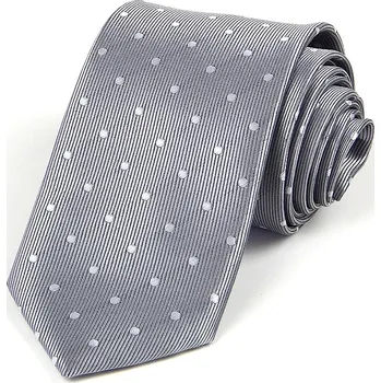 Kravata HEDVA ČESKÝ BROKÁT Kravata PESh 7 cm puntík červená Barevná varianta: šedá