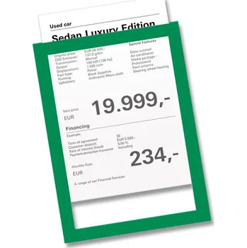 Kancelářský nábytek Statická kapsa na sklo A4 - Zelená