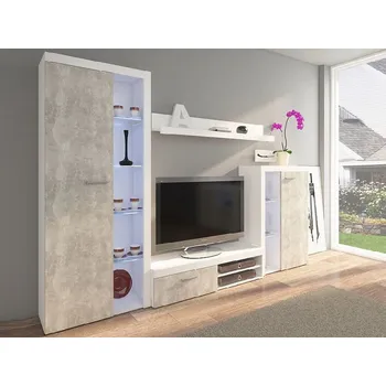 Obývací stěna Obývací stěna Robben Beton/bílá super mat