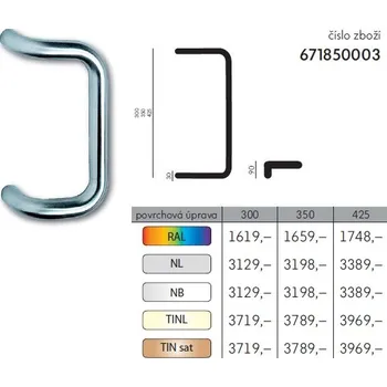 Dveřní kování dveřní madlo 671850003 (425)
