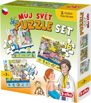 Puzzle efko Soubor puzzle 3v1 Můj svět 32 dílků