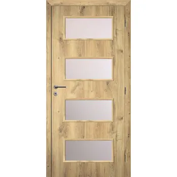 Interiérové dveře Interiérové dveře Solodoor Zenit 28 prosklené 80 P dub natur