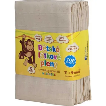 Plena T-tomi Látkové pleny nebělené 70 x 70 cm 10 ks